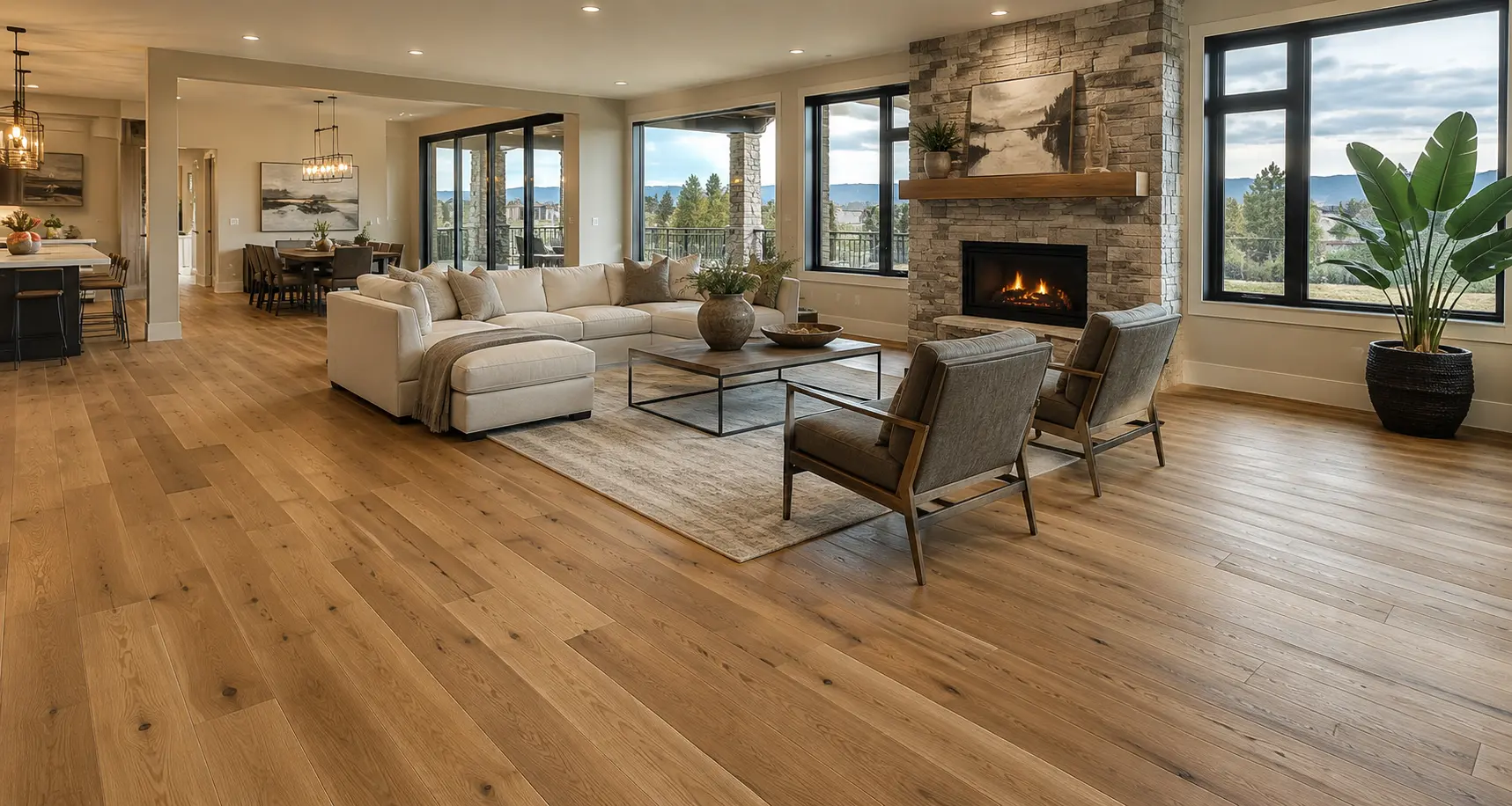 Flooring installation Lakewood CO premium hardwood flooring in modern luxury home