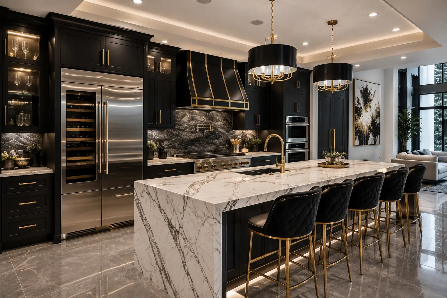 Luxury kitchen upgrade in Lakewood CO with marble island and premium finishes